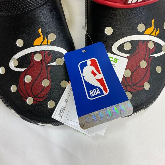 Miami Heat Crocs Classic Clog Mens 12 Black Basketball Official NBA Sandal Shoes main image 10